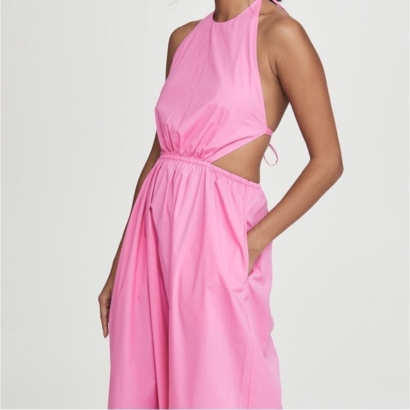STAUD Apfel Pink Halter Cutout Sleeveless Maxi Dress - Picture 5 of 16